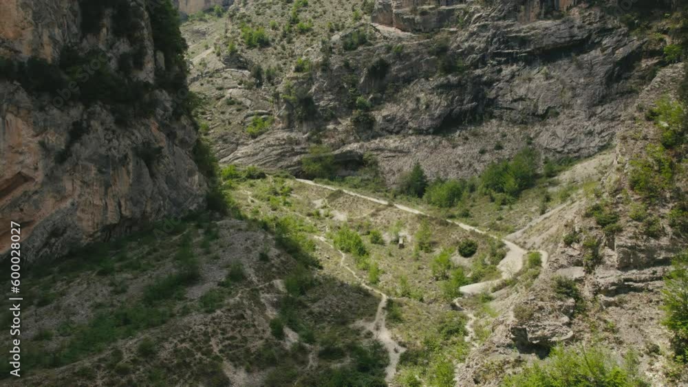 Aerial shot in an Italian canyon, Gole di San Martino, in Abruzzo, Italy with a 4K drone Aerial shot in an Italian canyon, Gole di San Martino, in Abruzzo, Italy with a 4K drone