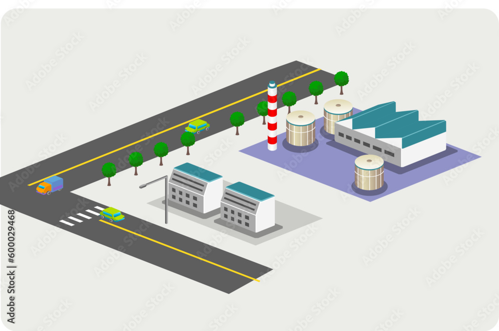 Naklejka premium Desktop Office, Park, Gas station Building Icon Pack.