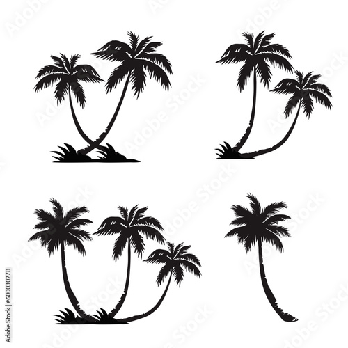 set of palm trees