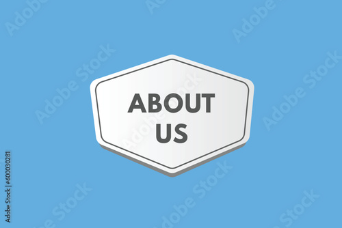 About us text Button. About us Sign Icon Label Sticker Web Buttons