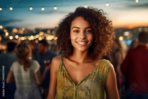 young adult woman on a balc...