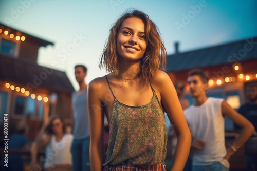 young adult woman on a sunn...