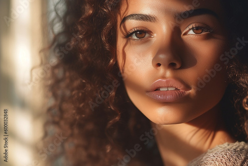 female beautiful face with ...