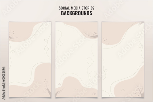 pack of vector backgrounds for social media minimalist abstract natural pastel stories