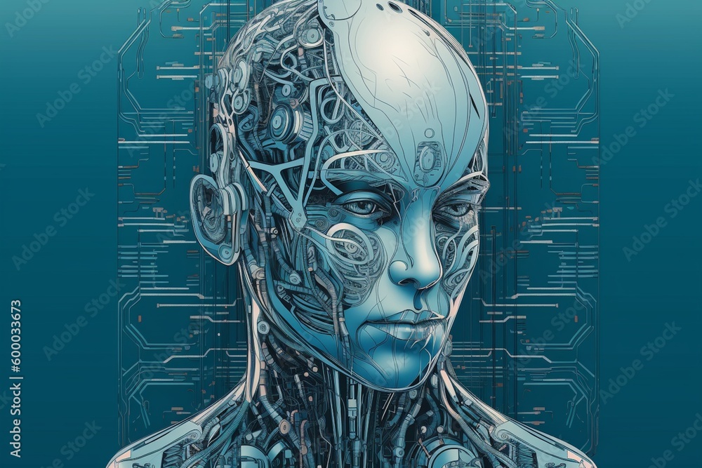 Advanced Artificial Intelligence Robot Created with Generative AI Advanced Artificial Intelligence Robot Created with Generative AI