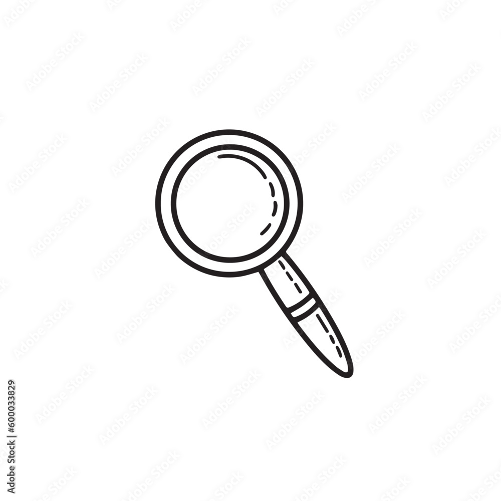 Vector magnifying glass icon in sketch style. Search symbol. Vector magnifying glass icon in sketch style. Search symbol.