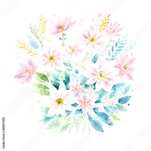 Elegant and beautiful watercolor floral illustration