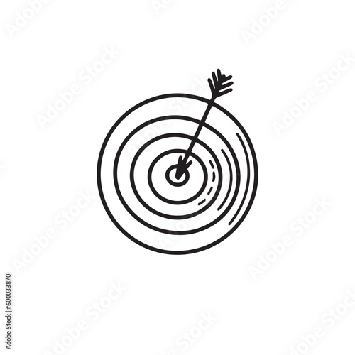 shooting target doodle icon, vector illustration