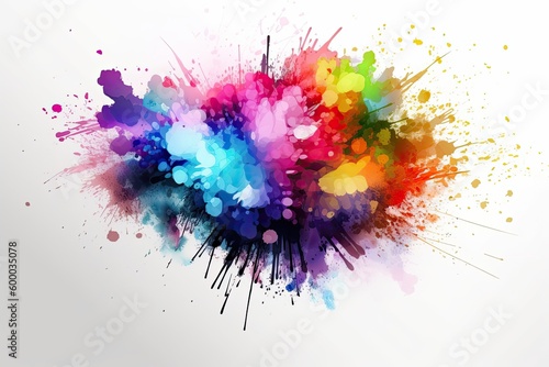vibrant paint splatter on a blank canvas Generative AI