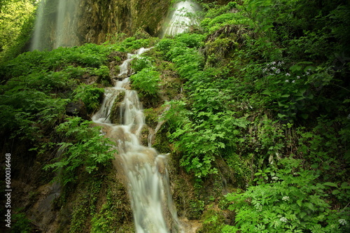 Water flowing over a rocky cliff in Croatia