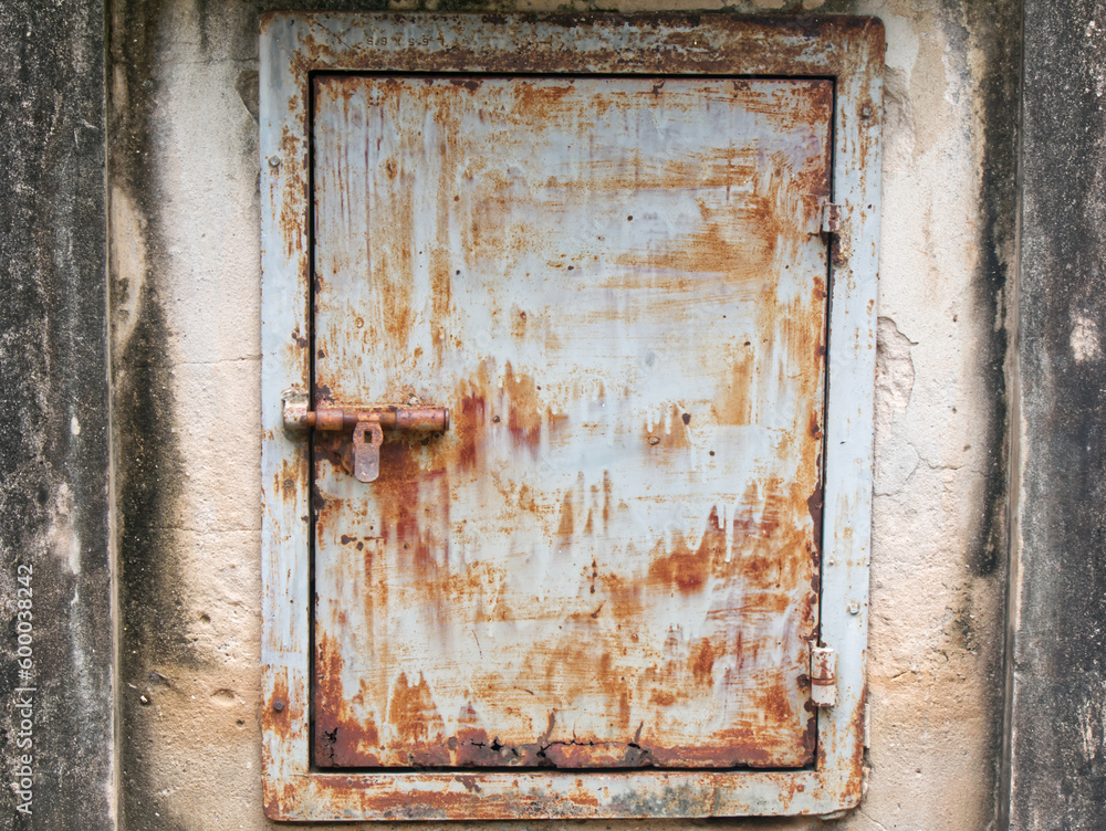Old metal door with rust 