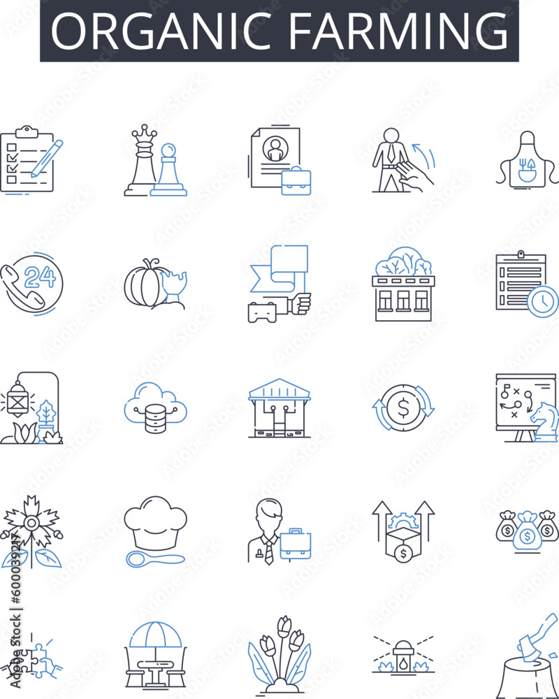 Organic farming line icons collection. Renewable Energy, Sustainable ...
