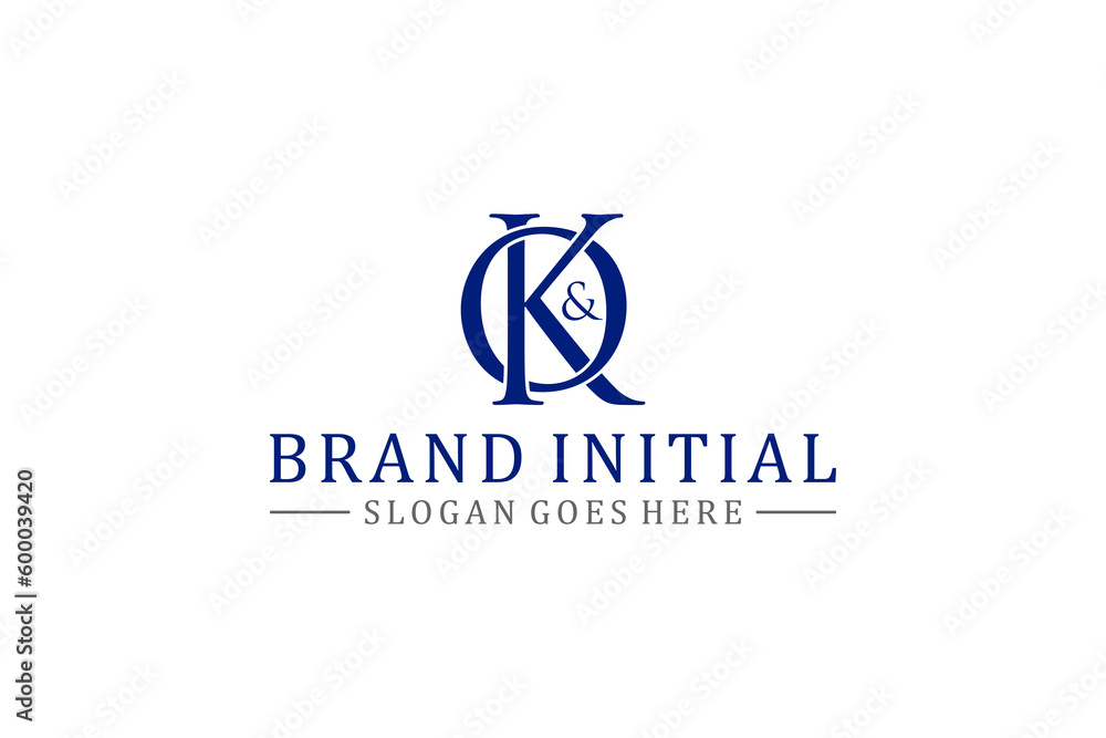 Fototapeta premium Brand initial logo K O letter business finance illustration