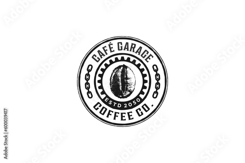 Cafe coffee logo design gear industry style icon symbol