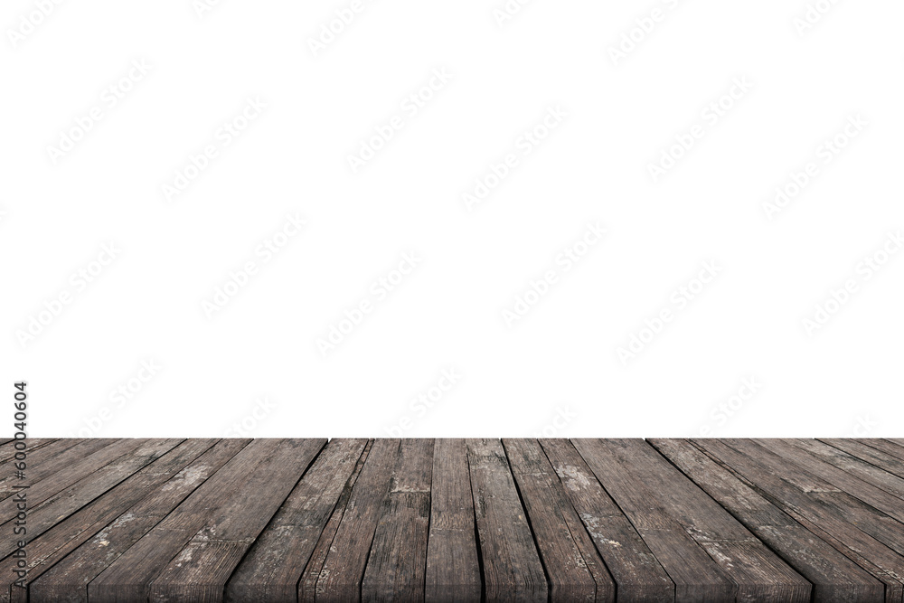Wooden floor isolated on transparent background. 