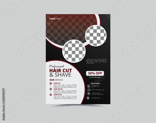 Vector Barber Shop Flyer Template Design