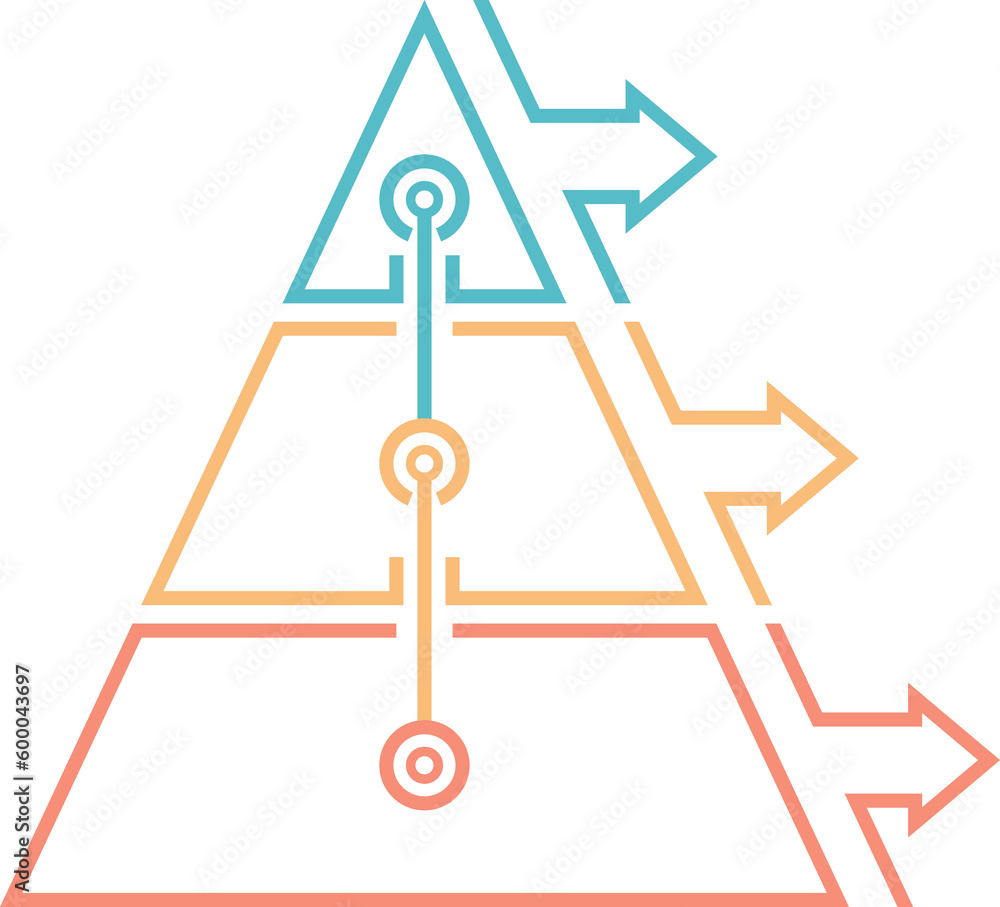 Pyramid with three elements and place for your text, infographic template Pyramid with three elements and place for your text, infographic template