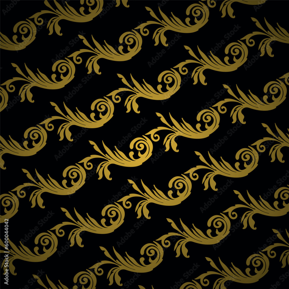 seamless floral pattern with leaves