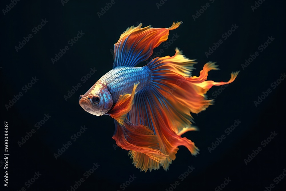 Fototapeta premium Beautiful Beta Fish. Aquarium fish. Generative AI