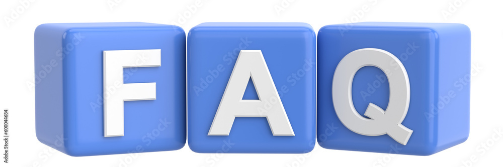 FAQ. Frequently Asked Questions. 3D illustration. FAQ. Frequently Asked Questions. 3D illustration.