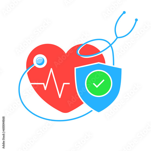 Protection, Heart Disease Prevention, Cardiovascular Check Up concept illustration flat design vector eps10. modern graphic element for landing page ui, infographic, icon