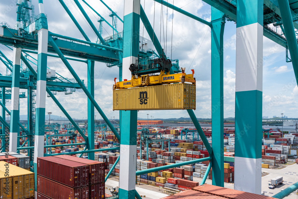 Tanjung Pelepas, Johor, Malaysia - MSC owned container loaded by the ...