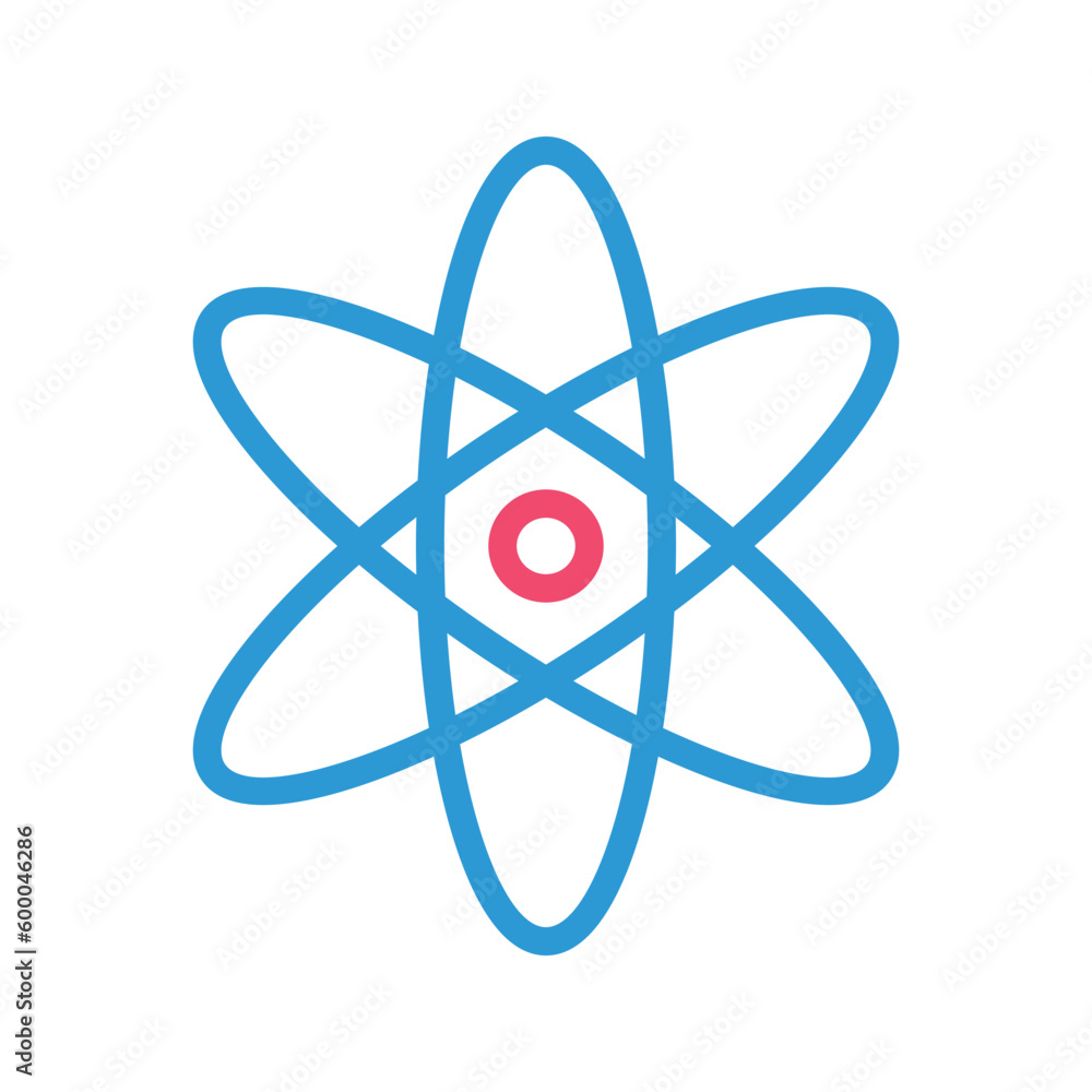 Illustration vector graphic icon of Atom. Flat Style Icon. Education Themed Icon. Vector illustration isolated on white background. Perfect for website or application design. Illustration vector graphic icon of Atom. Flat Style Icon. Education Themed Icon. Vector illustration isolated on white background. Perfect for website or application design.