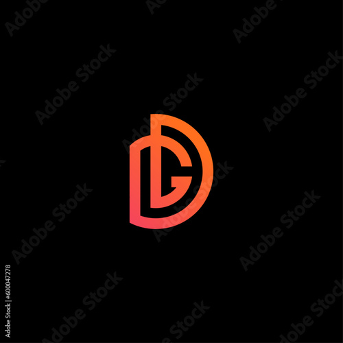 modern unique style GD letter logo