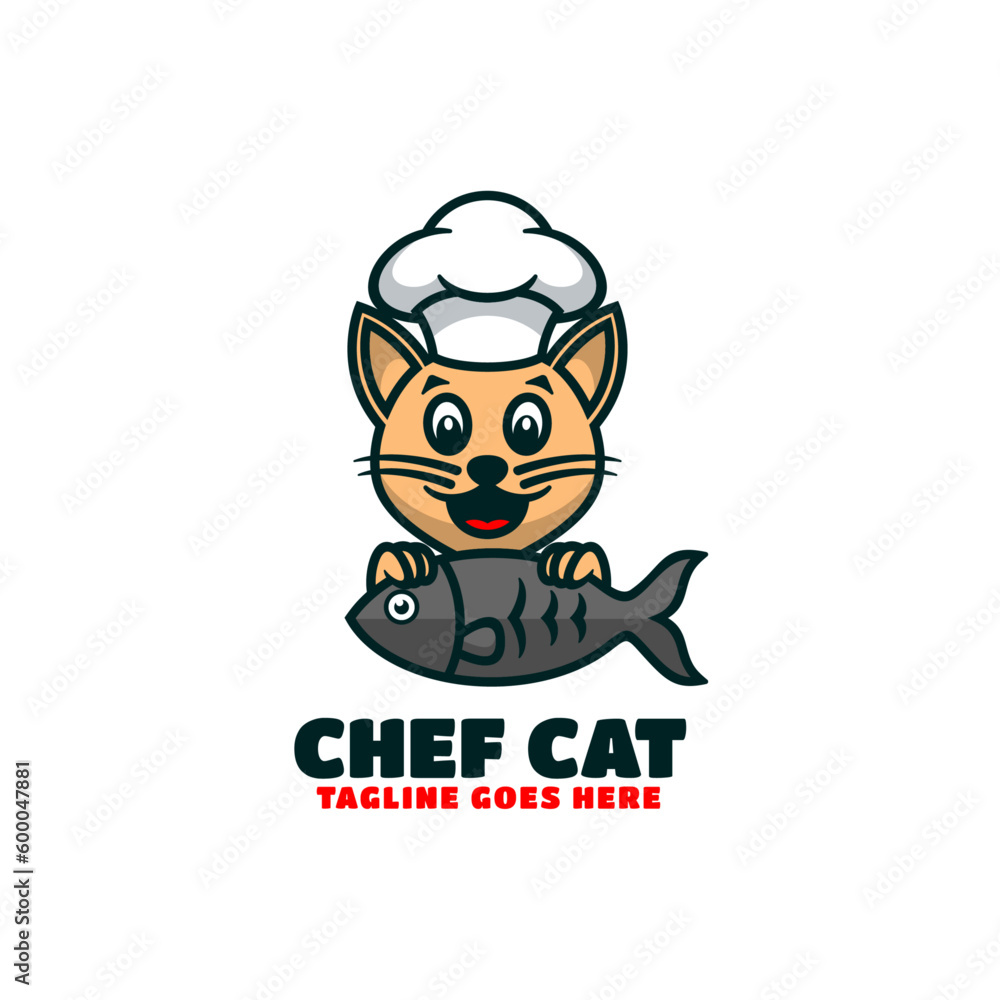Vector Logo Illustration Cat Mascot Cartoon Style. Vector Logo Illustration Cat Mascot Cartoon Style.