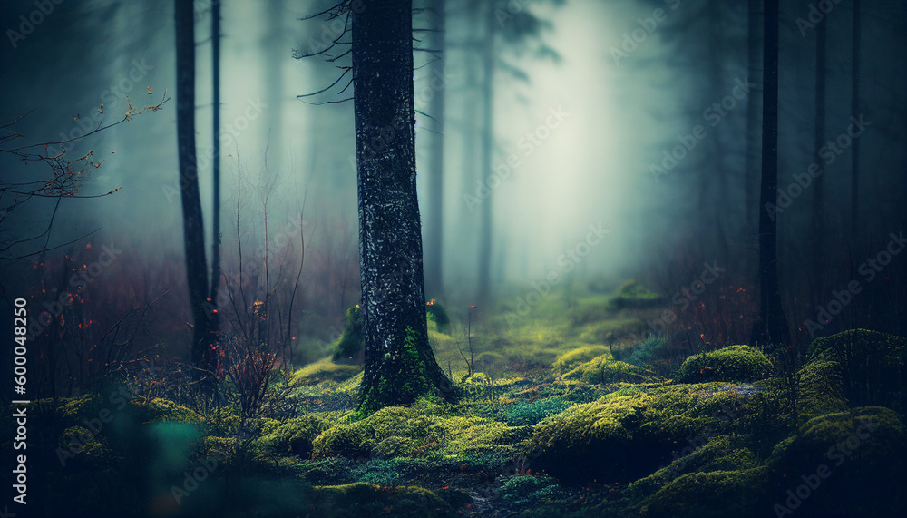 Forest in the fog
