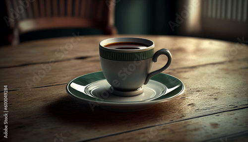 テーブルの上のコーヒーカップのイラスト