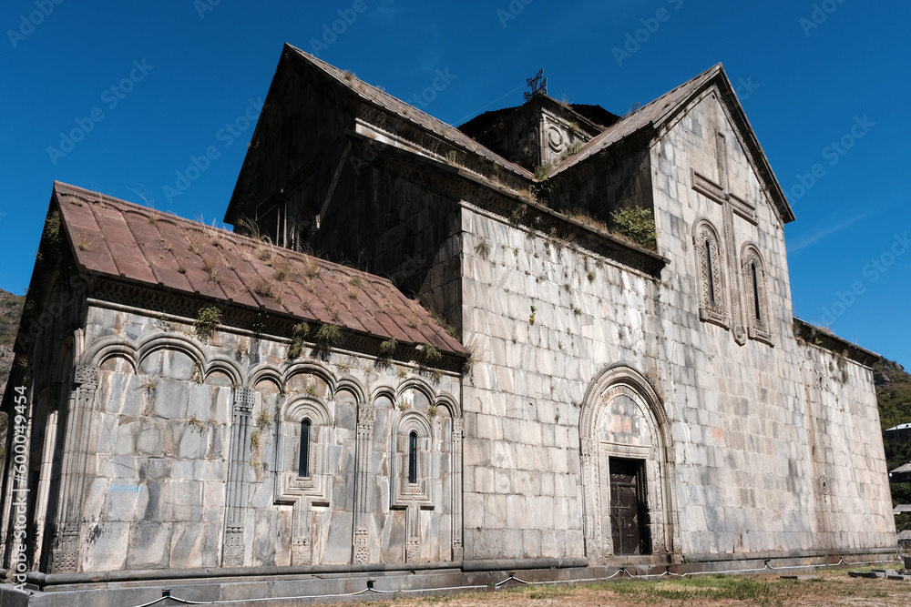 Surb Astvatsatsin church of Akhtala Monastery on sunny summer day. Lori Province, Armenia.