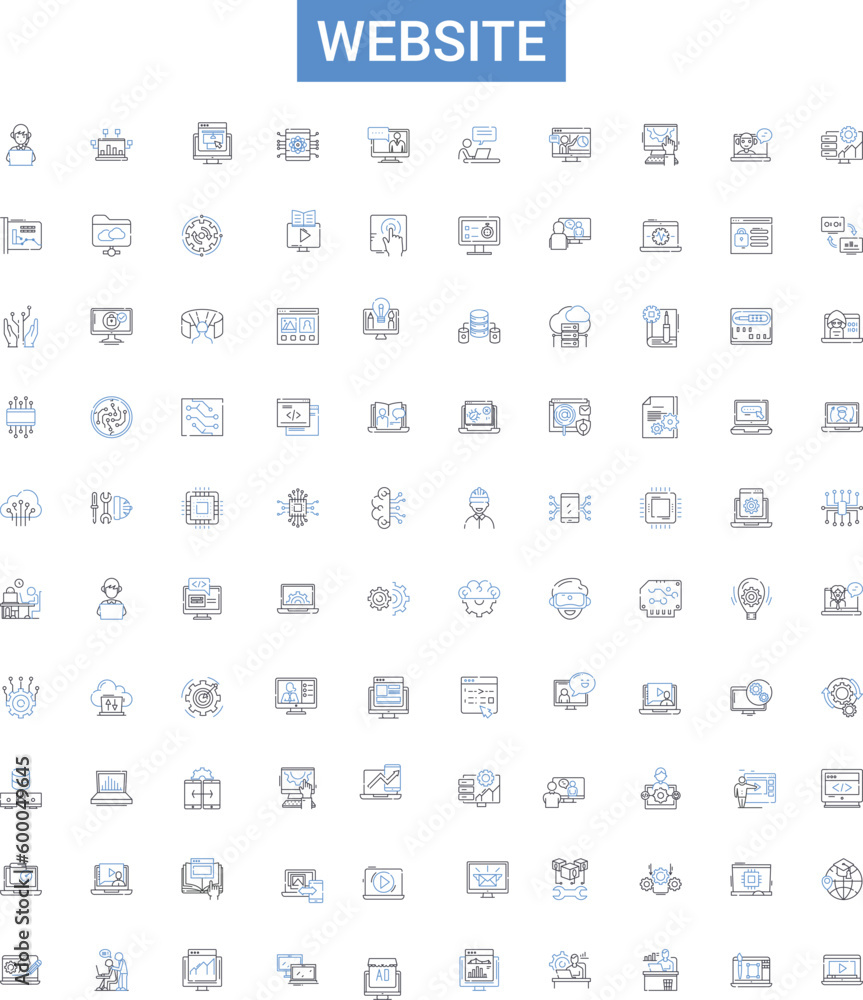Website outline icons collection. Website, Webpage, Site, Portal, Web, homepage, Page vector illustration set. URL, Domain, Online line signs Website outline icons collection. Website, Webpage, Site, Portal, Web, homepage, Page vector illustration set. URL, Domain, Online line signs