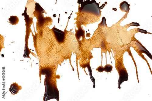 Coffee stains and splatters texture drip coffee on paper on background