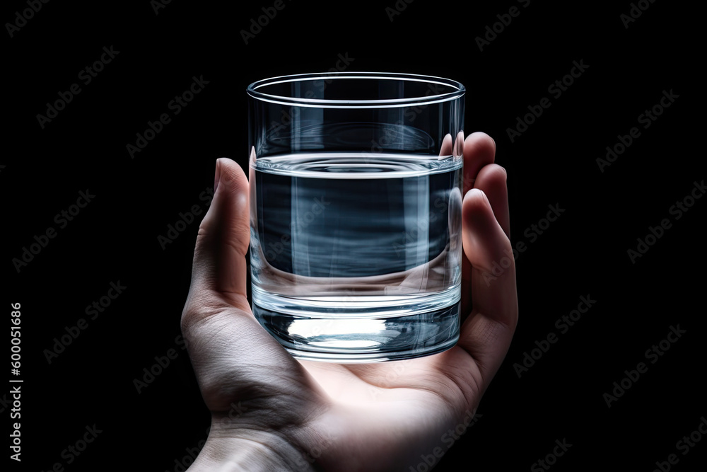 glass of water in hand. Generative AI