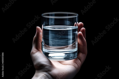 glass of water in hand. Generative AI