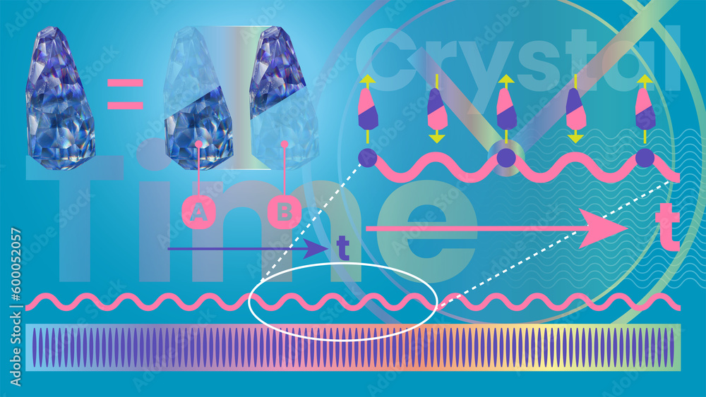 Time Crystal Concept A Visual Guide to Temporal Crystals. Physics Term Explanation Layout