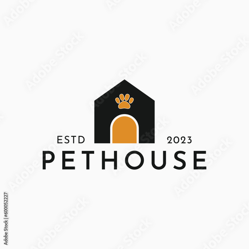illustration vector graphic dog pet house logo design vector modern