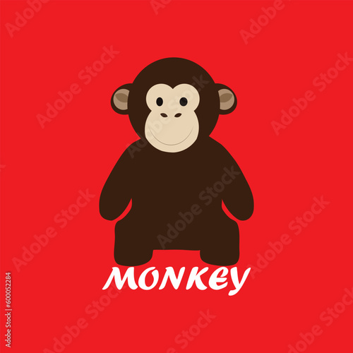 Cute monkey design. Monkey logo vector and mascot template for badge