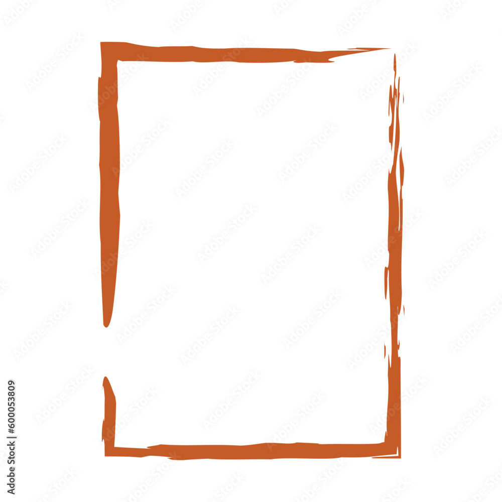 © TukTuk Design - Grunge frame shape icon, vertical rectangle decorative vintage border doodle element for simple banner design in vector illustration