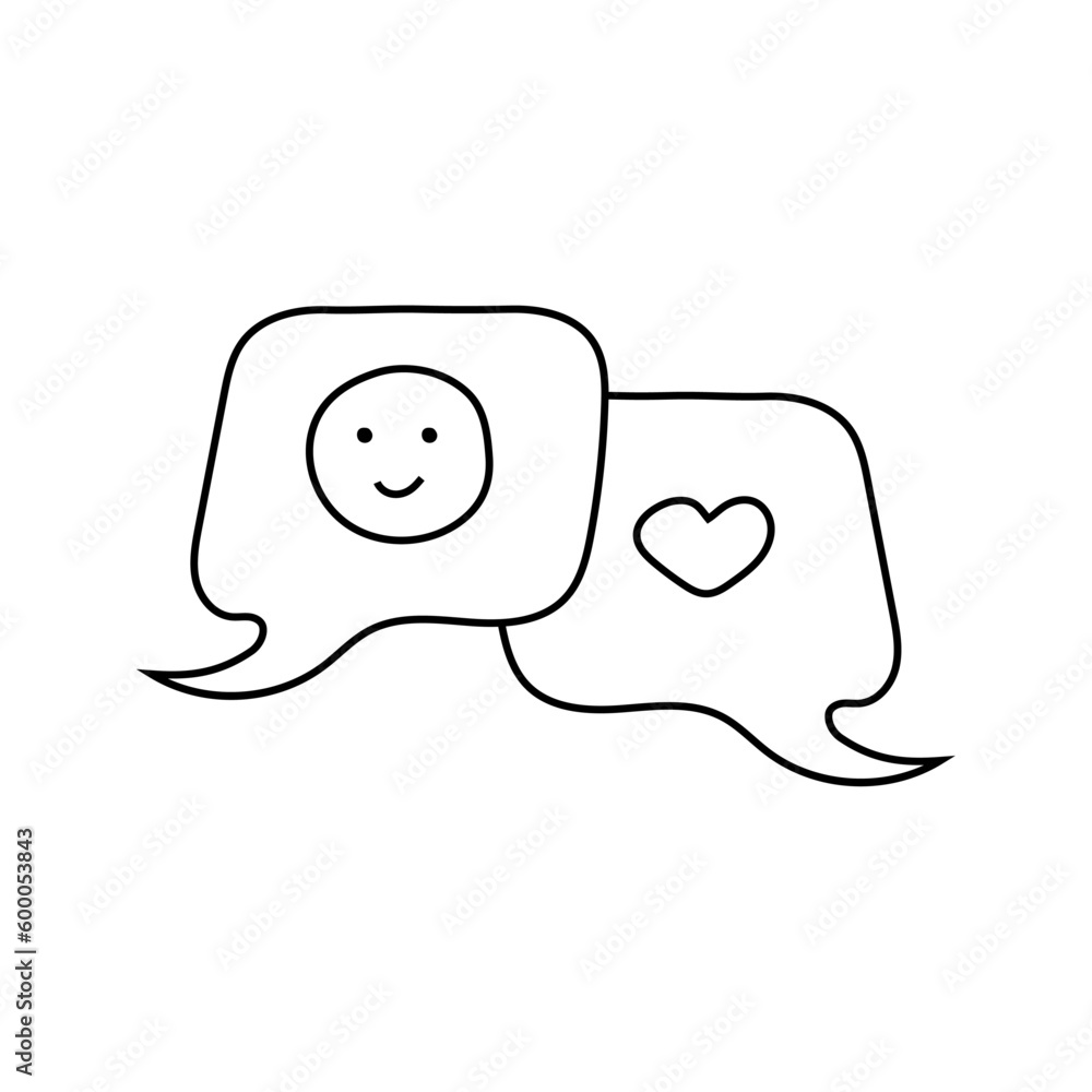 Vector illustration of message, chat, in doodle style. Vector illustration of message, chat, in doodle style.