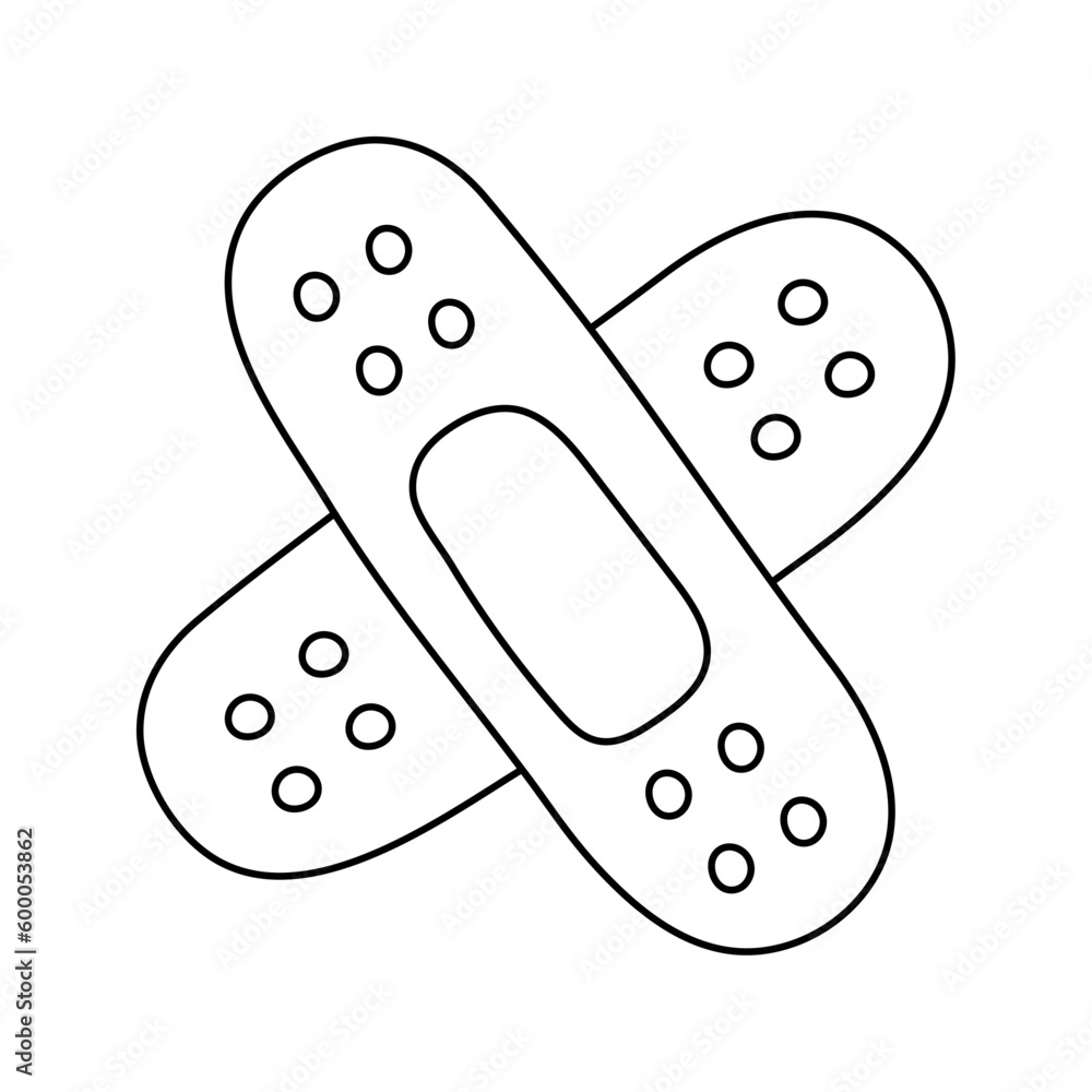 Vector illustration of a band-aid, in doodle style. Vector illustration of a band-aid, in doodle style.