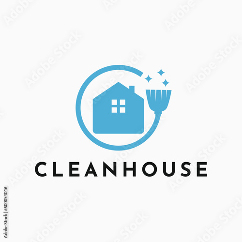 illustration vector graphic simple clean house logo design template