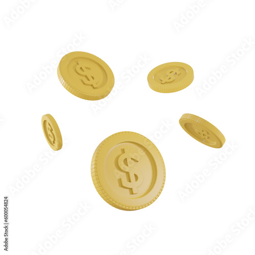 3D coins icons.