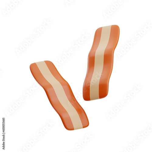 breakfast bacon 3d illustration