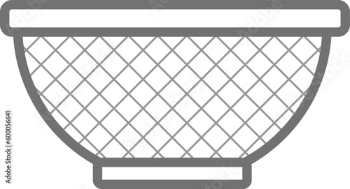 ざるのシンプルなグレーイラスト