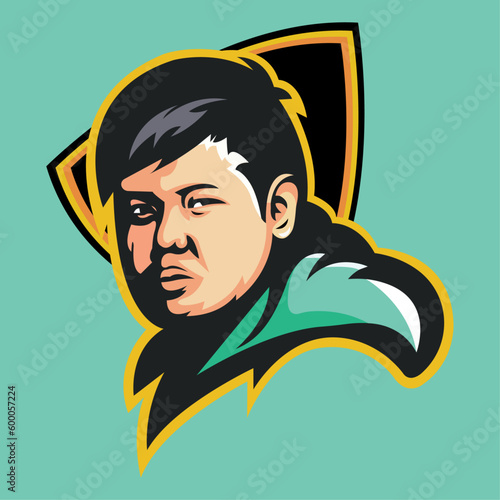 portrait of a sumo wrestler vector for download 