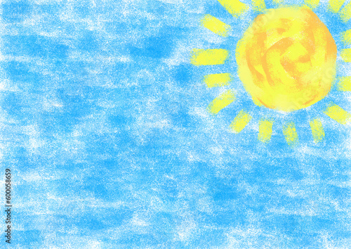 太陽と青空のイラスト