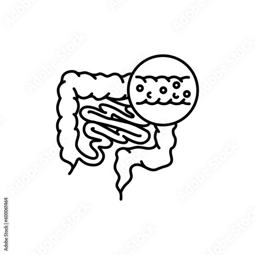 Ulcerative colitis black line icon. Autoimmune diseases