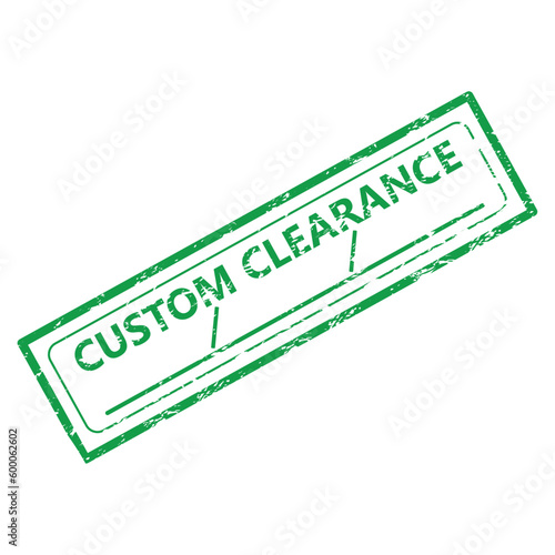 Custom clearance rubber stamp with place for date or signature